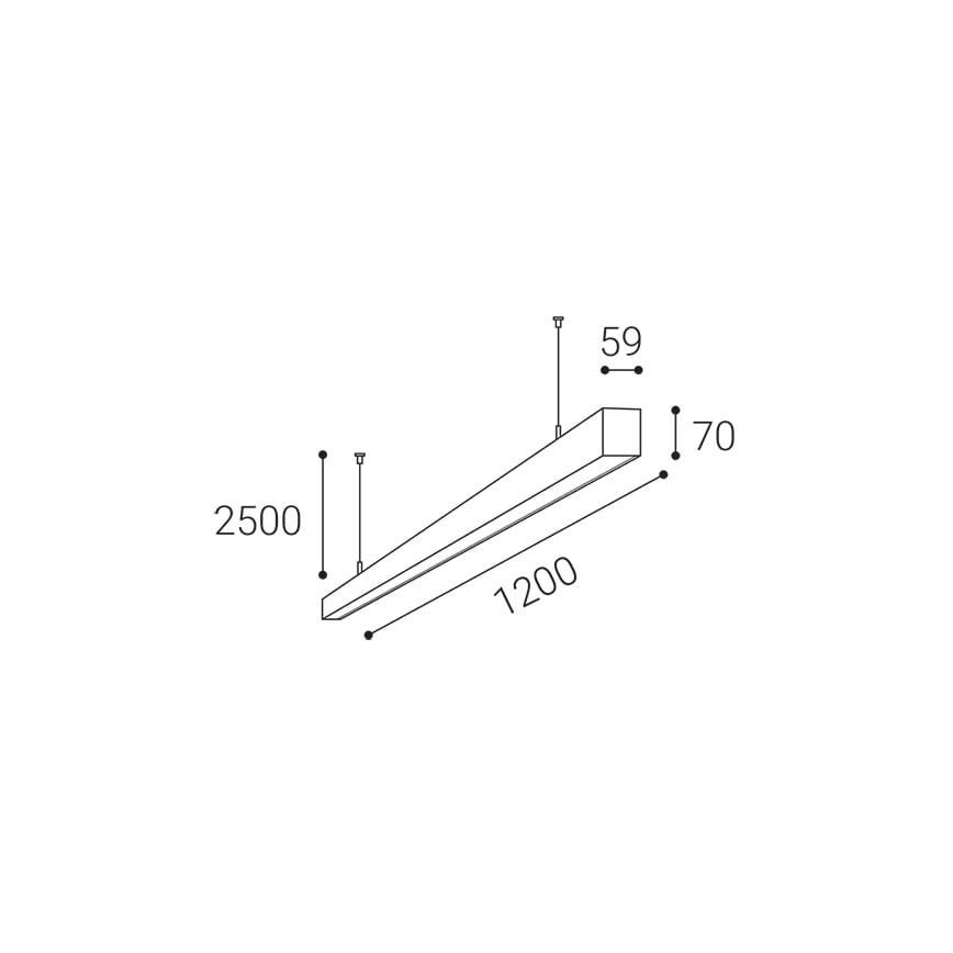 LED2 - LED Pakabinamas sietynas NOLI LED/40W/230V 3000K/3500K/4000K juodas