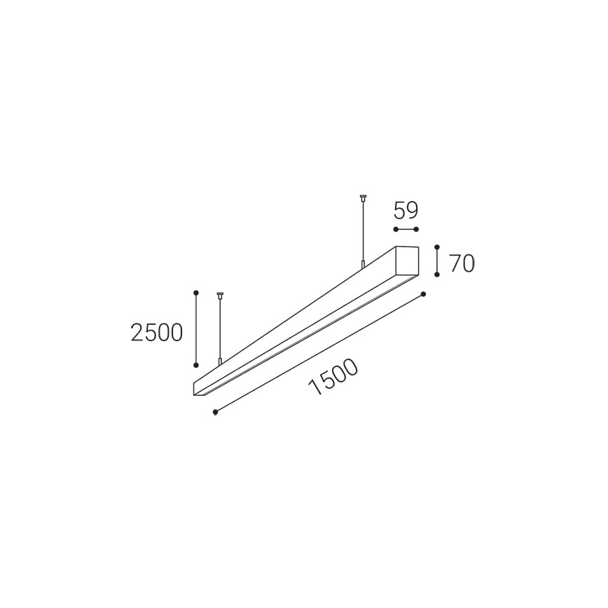LED2 - LED Pakabinamas sietynas NOLI LED/60W/230V 3000K/3500K/4000K juodas