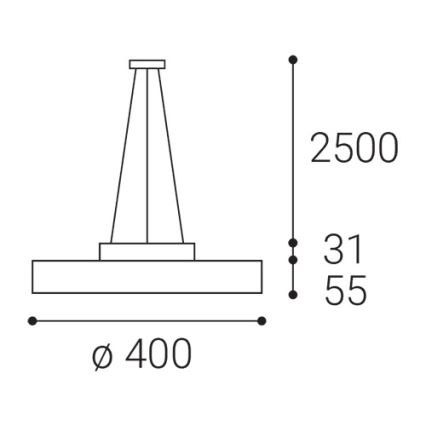 LED2 - LED Pakabinamas sietynas ROTO LED/48W/230V 2700K/3300K/4000K IP40 juoda diametras 40 cm
