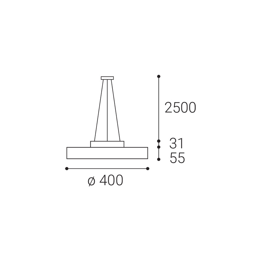LED2 - LED Pakabinamas sietynas ROTO LED/48W/230V 2700K/3300K/4000K IP40 juoda diametras 40 cm