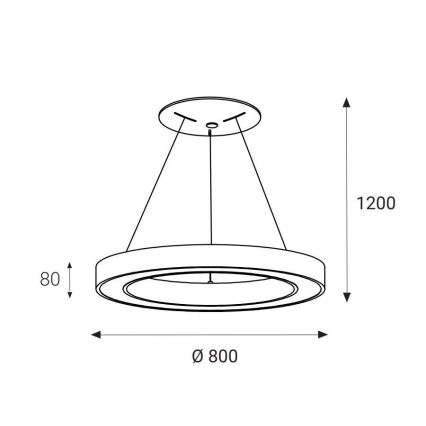 LED2 - LED Pakabinamas sietynas SATURN LED/80W/230V 3000K d. 80 cm baltas