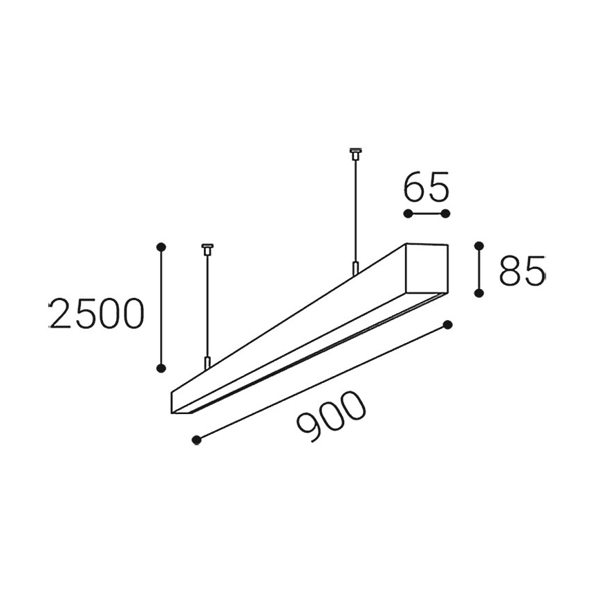 LED2 - LED pakabinamas šviestuvas ant laido LINO LED/24W/230V 3000K/3500K/4000K 90 cm juodas