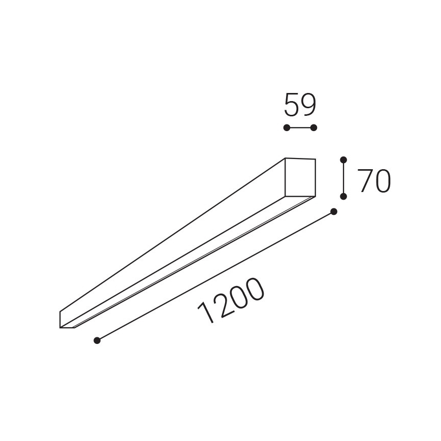 LED2 - LED Pritemdomas lubinis šviestuvas NOLI LED/40W/230V 3000K/3500K/4000K balta