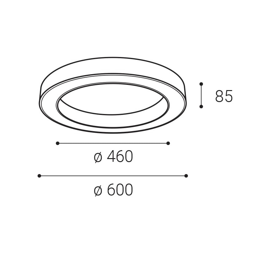 LED2 - LED Reguliuojamas lubinis šviestuvas SATURN LED/50W/230V 3000K/4000K baltas