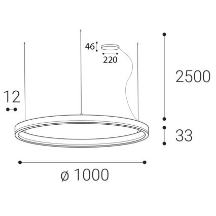 LED2 - LED Reguliuojamas pakabinamas sietynas CIRCLE LED/80W/230V 3000K/4000K diametras 100 cm balta