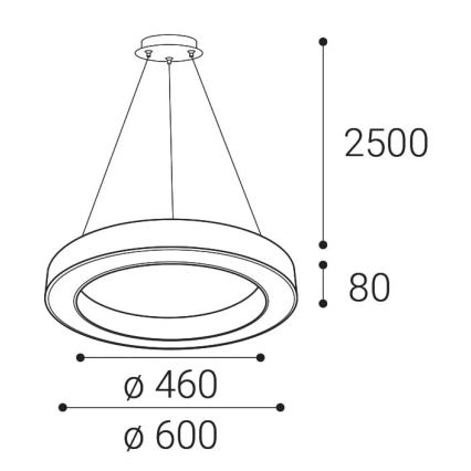 LED2 - LED Reguliuojamas pakabinamas sietynas SATURN LED/50W/230V 3000K/4000K juodas