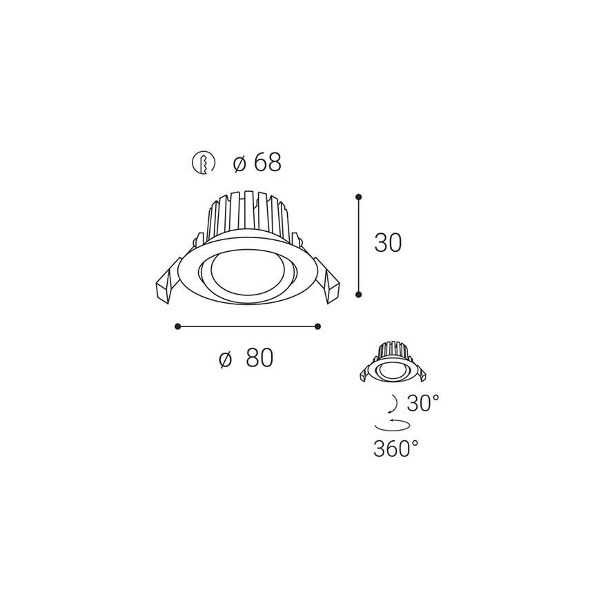 LED2 - LED Reguliuojamas vonios įleidžiamas šviestuvas MAX LED/8W/230V 3000K IP65