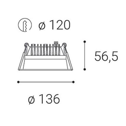 LED2-LED Reguliuojamas vonios įleidžiamas šviestuvas ZETA LED/15W/230V 4000K IP44