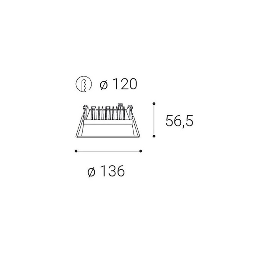 LED2-LED Reguliuojamas vonios įleidžiamas šviestuvas ZETA LED/15W/230V 4000K IP44