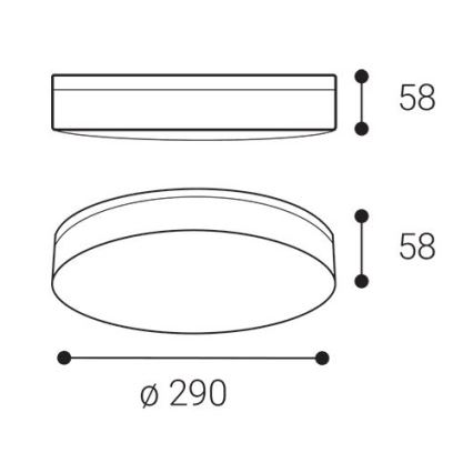LED2 - LED vonios kambario lubinis šviestuvas YPSO LED/22W/230V 3000/4000K IP54 skersmuo 29 cm balta