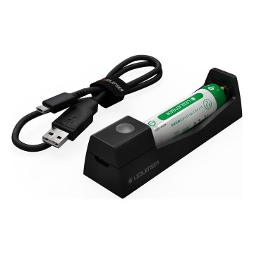 Ledlenser 500986 - Baterijų įkroviklis 1x ličio jonų 5 V + akumuliatorius 750 mAh