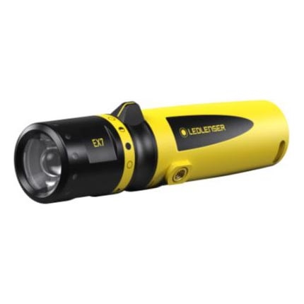 Ledlenser EX7 - reguliuojamas LED žibintuvėlis, LED/3xAA, IP68, 200 lm, geltonas