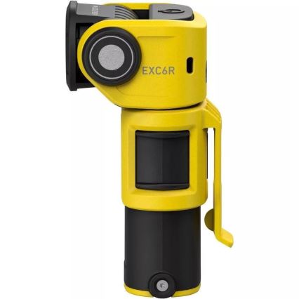 Ledlenser EXC6R - reguliuojamo ryškumo įkraunamas LED žibintuvėlis su įkrovimo stotele, 1900 mAh, IP68, 300 lm, iki 10 val., geltonas