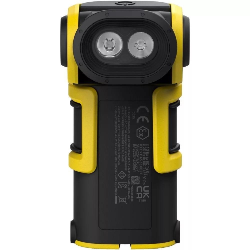 Ledlenser EXC6R - reguliuojamo ryškumo įkraunamas LED žibintuvėlis su įkrovimo stotele, 1900 mAh, IP68, 300 lm, iki 10 val., geltonas