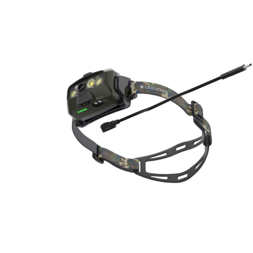 Ledlenser HF8R Core RGB - reguliuojamas, įkraunamas LED galvos žibintas LED/3700 mAh IP68 1600 lm 90h žalias