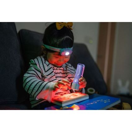 Ledlenser KIDBEAM4 RAINBOW - LED Vaikiškas žibintuvėlis su reguliuojamu ryškumu LED/2xAAA IP44 violetinė