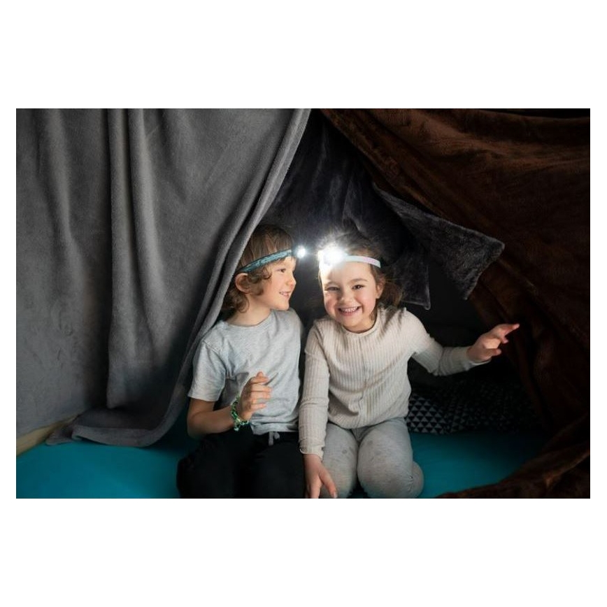 Ledlenser KIDLED2 RAINBOW - LED vaikiškas galvos žibintuvėlis su reguliuojamu ryškumu LED/1xAAA IPX4 40 lm 20h violetinis