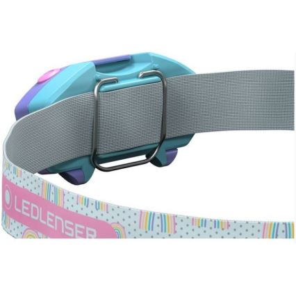 Ledlenser KIDLED2 RAINBOW - LED vaikiškas galvos žibintuvėlis su reguliuojamu ryškumu LED/1xAAA IPX4 40 lm 20h violetinis