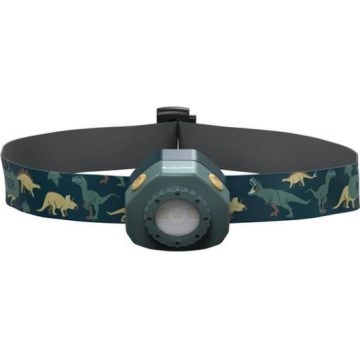 Ledlenser KIDLED4R DINO - reguliuojamo ryškumo įkraunama vaikiška galvos lempa LED/280 mAh IPX4 40 lm 18 h žalia