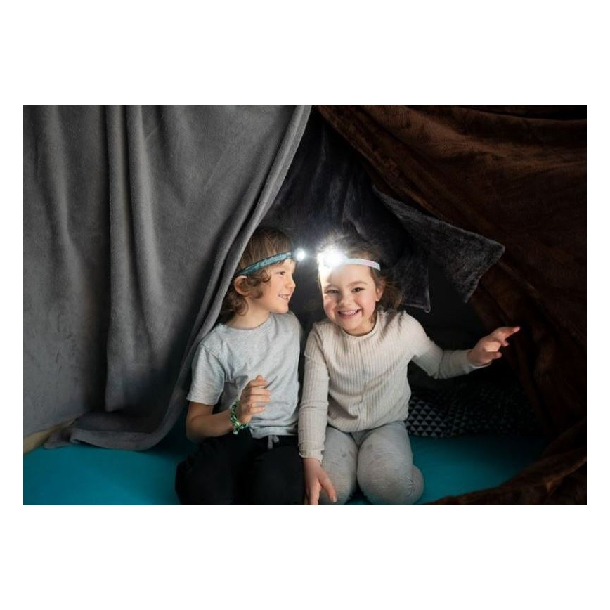 Ledlenser KIDLED4R DINO - reguliuojamo ryškumo įkraunama vaikiška galvos lempa LED/280 mAh IPX4 40 lm 18 h žalia