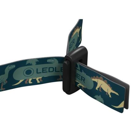 Ledlenser KIDLED4R DINO - reguliuojamo ryškumo įkraunama vaikiška galvos lempa LED/280 mAh IPX4 40 lm 18 h žalia