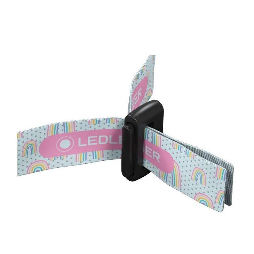 Ledlenser KIDLED4R RAINBOW - reguliuojamas LED įkraunamas vaikiškas galvos žibintas LED/280 mAh IPX4 40lm 18 h violetinė