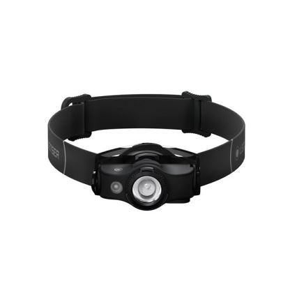 Ledlenser MH4 - įkraunamas LED galvos žibintas su reguliuojamu ryškumu, LED/750 mAh, IP54, 400 lm, 35 val., juodas