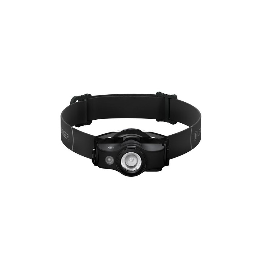 Ledlenser MH4 - įkraunamas LED galvos žibintas su reguliuojamu ryškumu, LED/750 mAh, IP54, 400 lm, 35 val., juodas