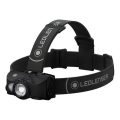 Ledlenser MH8 - LED su reguliuojamu ryškumu įkraunamas galvos žibintas LED/2xAA/1550 mAh IP54 600 lm 60 h juodas