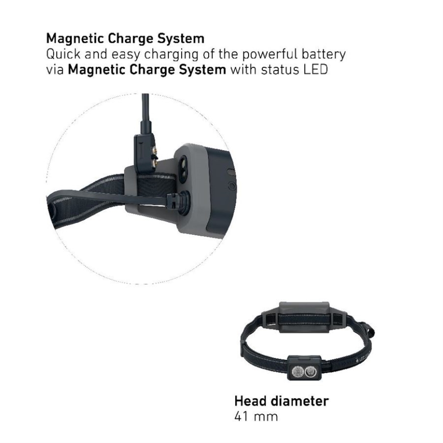 Ledlenser NEO5R - LED dimeriuojamas įkraunamas galvos žibintas LED/1800 mAh IP54 600 lm 35 h mėlynas