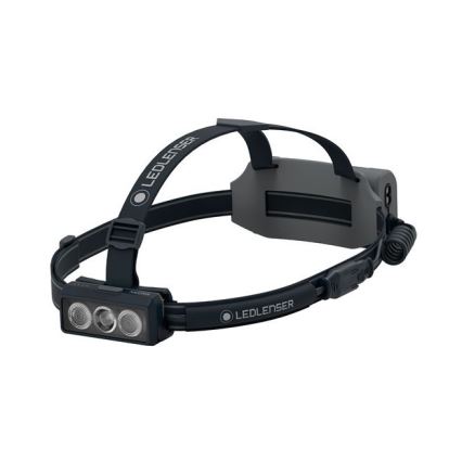 Ledlenser NEO9R - su reguliuojamu ryškumu įkraunamas LED galvos žibintas, 5000 mAh, IP54, 1200 lm, iki 120 val., juoda/pilka