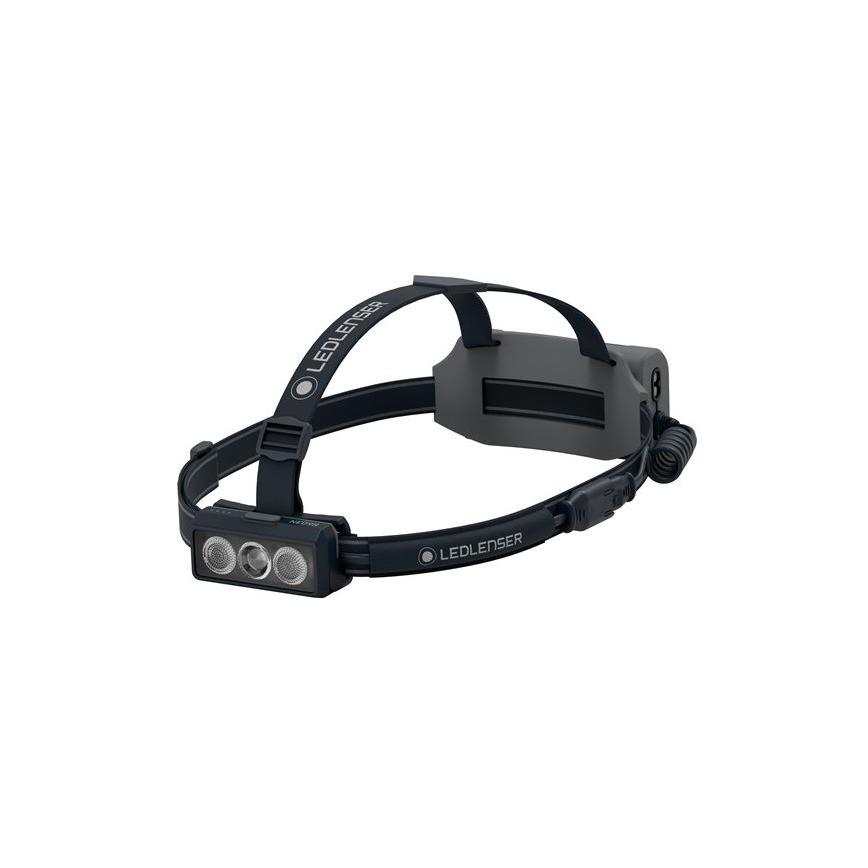 Ledlenser NEO9R - su reguliuojamu ryškumu įkraunamas LED galvos žibintas, 5000 mAh, IP54, 1200 lm, iki 120 val., juoda/pilka