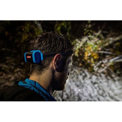 Ledlenser NEO9R - reguliuojamo ryškumo įkraunamas galvos žibintas LED/5000 mAh IP54 1200 lm 120h juoda/mėlyna