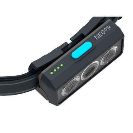 Ledlenser NEO9R - reguliuojamo ryškumo įkraunamas galvos žibintas LED/5000 mAh IP54 1200 lm 120h juoda/mėlyna