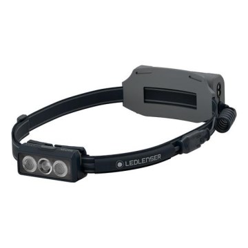 Ledlenser NEO9R - su reguliuojamu ryškumu įkraunamas LED galvos žibintas, 5000 mAh, IP54, 1200 lm, iki 120 val., juoda/pilka
