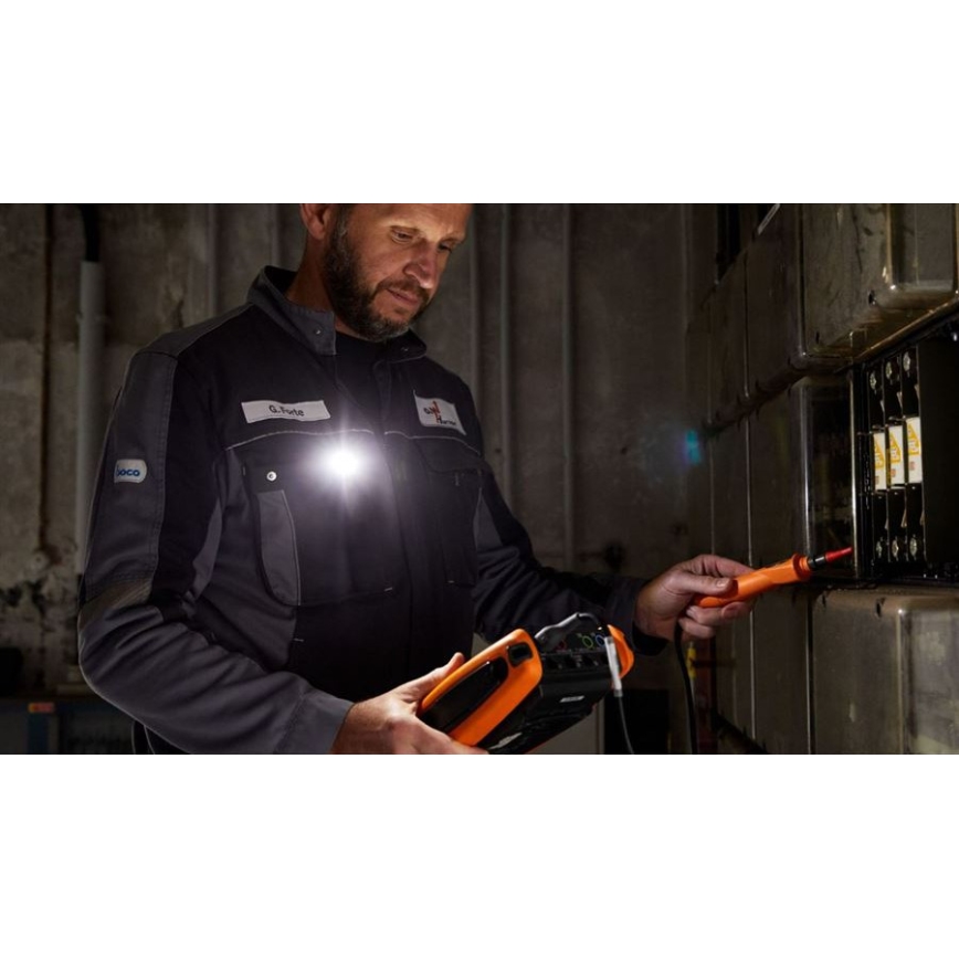 Ledlenser W1R - LED reguliuojamo ryškumo įkraunamas darbo žibintas su spaustuku LED/740 mAh IP54 220 lm