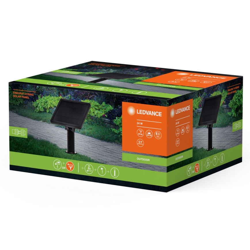 Ledvance - Hibridinė saulės energijos panelė ENDURA 24W/12V 2000 mAh IP67