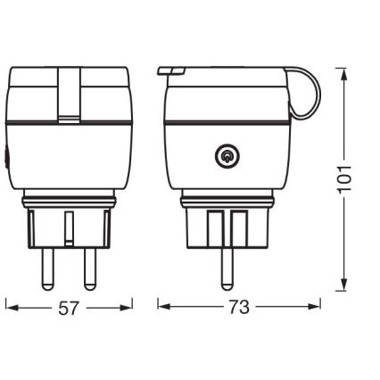 Ledvance - Išmanus lauko lizdas SMART+ 3680W/230V/Tipas F/SCHUKO 16A IP44 juoda