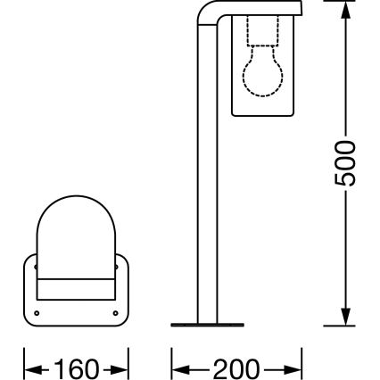 Ledvance - Lauko lempa CASCADE 1xE27/25W/230V IP44 50 cm