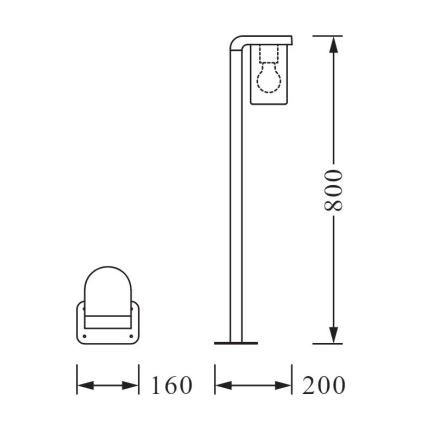 Ledvance - Lauko lempa CASCADE 1xE27/25W/230V IP44 80 cm