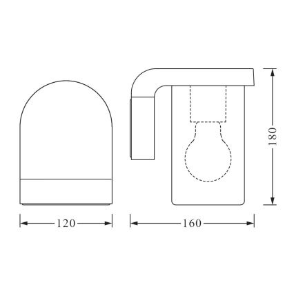 Ledvance - Lauko sieninis šviestuvas CASCADE 1xE27/25W/230V IP44