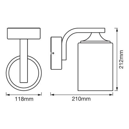 Ledvance - Lauko sieninis šviestuvas CYLINDER 1xE27/60W/230V IP43  baltas