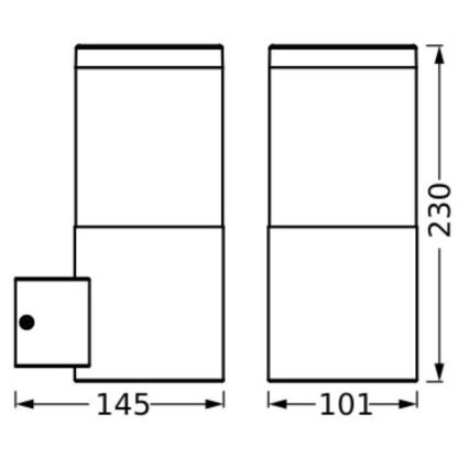 Ledvance - Lauko sieninis šviestuvas EBRO 1xE27/20W/230V IP44