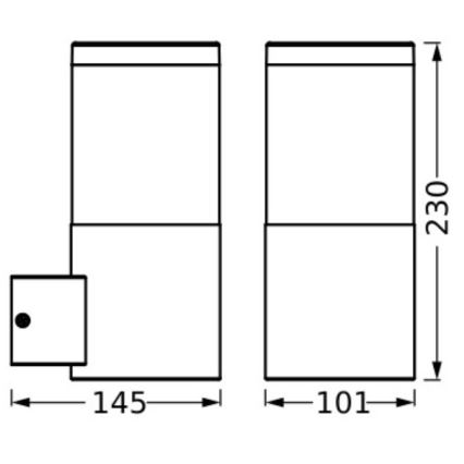 Ledvance - Lauko sieninis šviestuvas EBRO 1xE27/20W/230V IP44