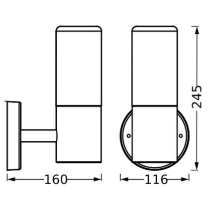 Ledvance - Lauko sieninis šviestuvas FIGO CYLINDER 1xE27/20W/230V IP44