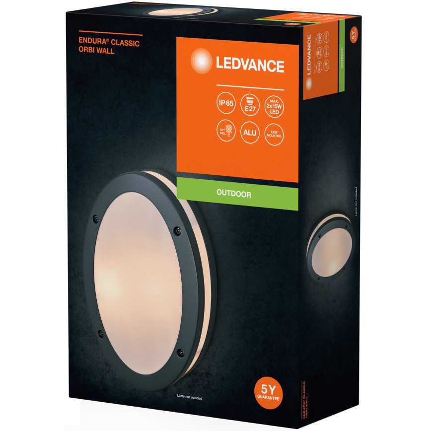Ledvance - Lauko sieninis šviestuvas ORBI 2xE27/18W/230V IP65