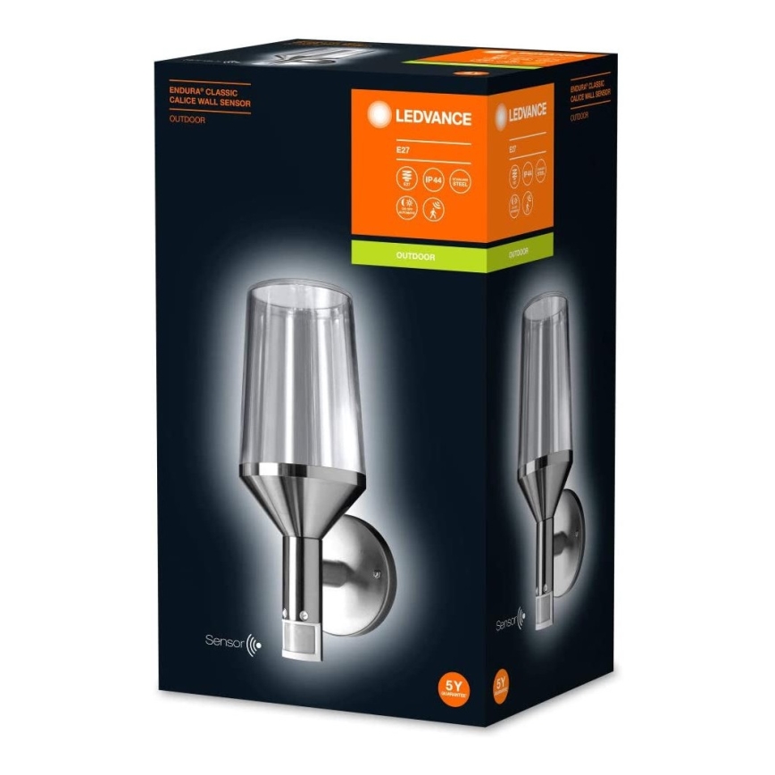 Ledvance - Lauko sieninis šviestuvas su jutikliu CALICE 1xE27/60W/230V IP44