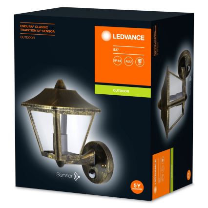 Ledvance - lauko sieninis šviestuvas su jutikliu ENDURA 1xE27 / 60W / 230V IP44