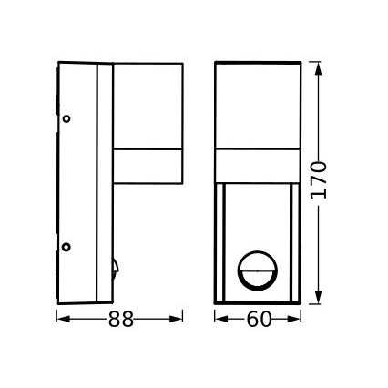 Ledvance - Lauko sieninis šviestuvas su jutikliu ISIDOR 1xGU10/35W/230V IP65