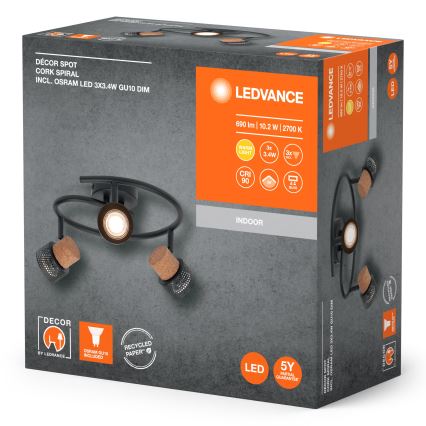 Ledvance - LED akcentinis šviestuvas DECOR CORK 3xGU10/3,4W/230V